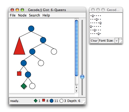 Screenshot of Gecode/J Gist on Mac OS X
